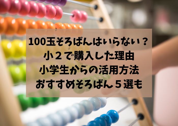 100玉そろばんはいらない？小２で購入した理由とあなたが知らない学習方法を公開！おすすめの100玉そろばん５選も