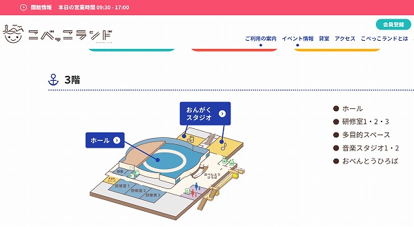 こべっこランド和田岬3階フロアマップ